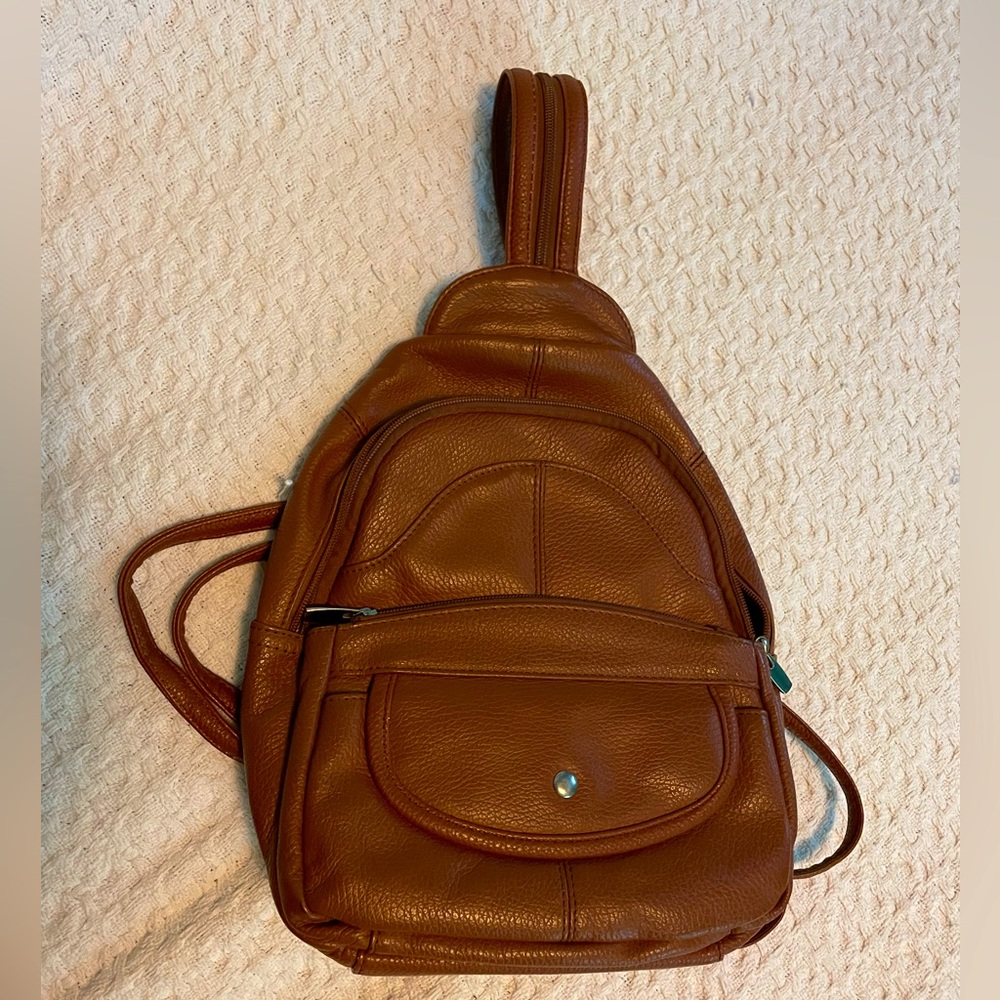 Small leather backpack